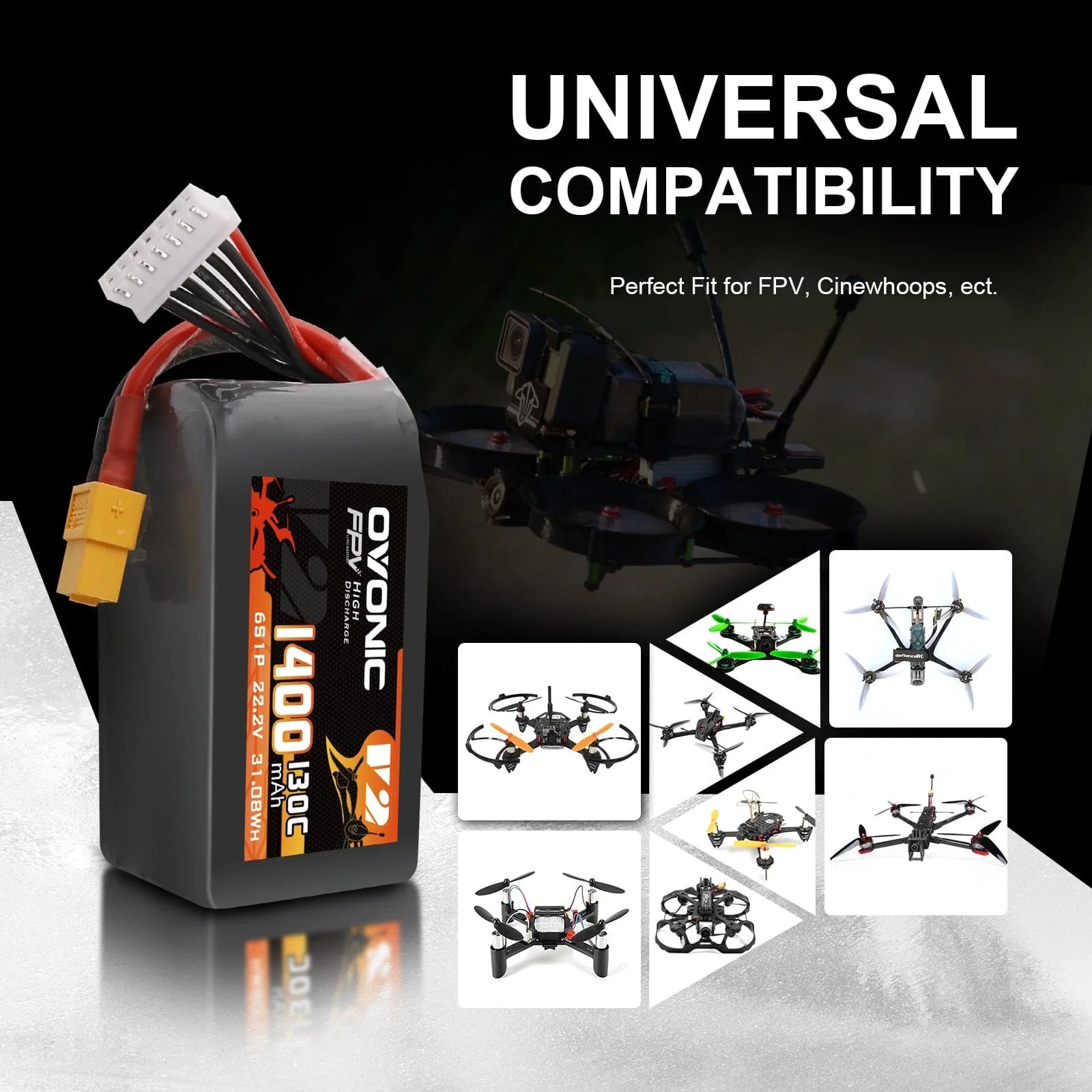 Ovonic 6S LiPo Battery 22.2V 1 - đánh giá và giá Fpv Drone Goggles
